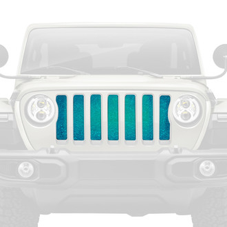 Dirty Acres® - 1-Pc Fleck Style Bright Teal Perforated Main Grille
