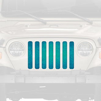 Dirty Acres® - 1-Pc Fleck Style Bright Teal Perforated Main Grille
