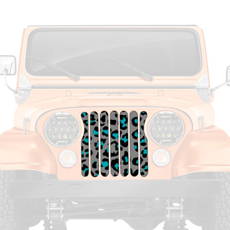 Dirty Acres® - 1-Pc Leopard Print Style Teal Perforated Main Grille