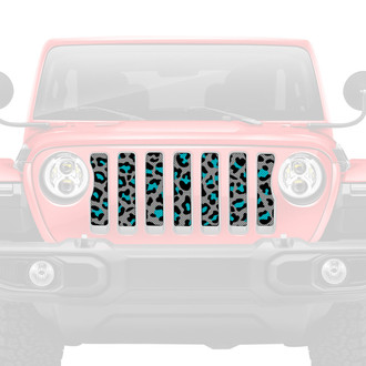 Dirty Acres® - 1-Pc Leopard Print Style Teal Perforated Main Grille