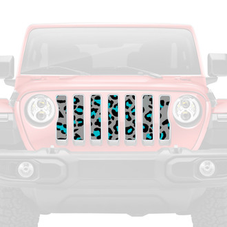 Dirty Acres® - 1-Pc Leopard Print Style Teal Perforated Main Grille