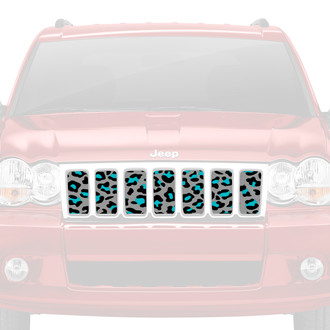 Dirty Acres® - 1-Pc Leopard Print Style Teal Perforated Main Grille