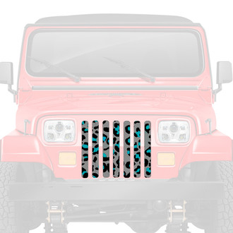 Dirty Acres® - 1-Pc Leopard Print Style Teal Perforated Main Grille