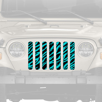 Dirty Acres® - 1-Pc Teal Zebra Style Perforated Main Grille