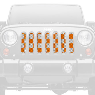 Dirty Acres® - 1-Pc Tennessee Checkerboard Style Orange/White Perforated Main Grille