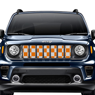 Dirty Acres® - 1-Pc Tennessee Checkerboard Style Orange/White Perforated Main Grille
