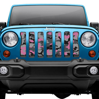 Dirty Acres® - 1-Pc Tactical Camo Style Pink/Black/Gray Perforated Main Grille