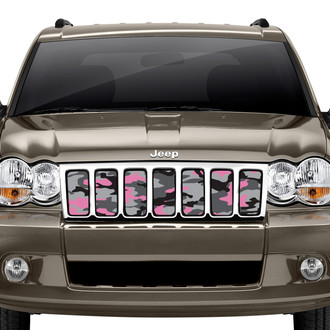 Dirty Acres® - 1-Pc Tactical Camo Style Pink/Black/Gray Perforated Main Grille