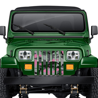 Dirty Acres® - 1-Pc Tactical Camo Style Pink/Black/Gray Perforated Main Grille