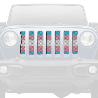 Dirty Acres® - 1-Pc Transgender Flag Style Perforated Main Grille