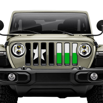 Dirty Acres® - 1-Pc Texas Flag Style Lime Perforated Main Grille