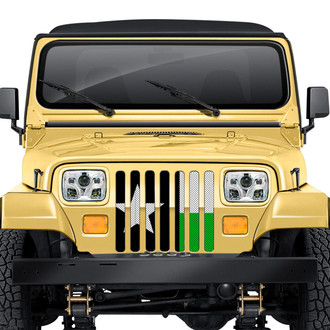 Dirty Acres® - 1-Pc Texas Flag Style Lime Perforated Main Grille
