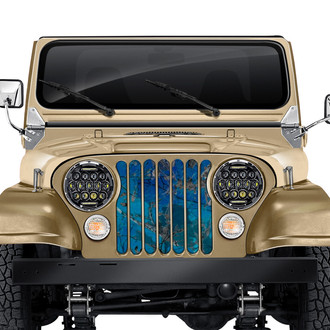Dirty Acres® - 1-Pc Dirty Girl Undertow Camo Style Gray/Blue Perforated Main Grille