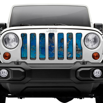 Dirty Acres® - 1-Pc Dirty Girl Undertow Camo Style Gray/Blue Perforated Main Grille