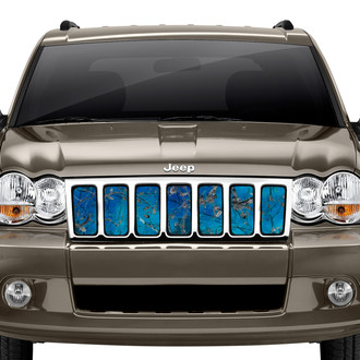Dirty Acres® - 1-Pc Dirty Girl Undertow Camo Style Gray/Blue Perforated Main Grille