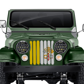 Dirty Acres® - 1-Pc Vatican City Flag Style Perforated Main Grille