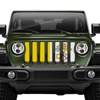 Dirty Acres® - 1-Pc Vatican City Flag Style Perforated Main Grille