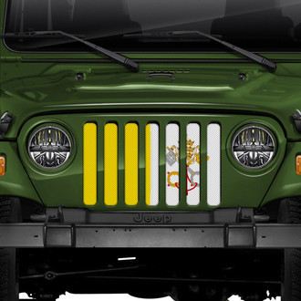 Dirty Acres® - 1-Pc Vatican City Flag Style Perforated Main Grille