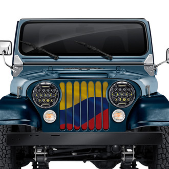 Dirty Acres® - 1-Pc Waving Columbian Flag Style Perforated Main Grille