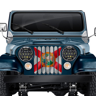 Dirty Acres® - 1-Pc Waving Florida State Flag Style Perforated Main Grille
