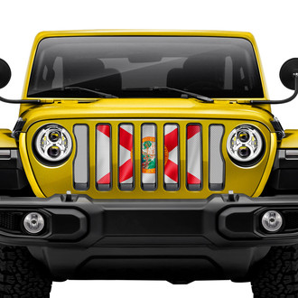 Dirty Acres® - 1-Pc Waving Florida State Flag Style Perforated Main Grille