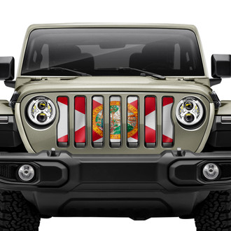 Dirty Acres® - 1-Pc Waving Florida State Flag Style Perforated Main Grille