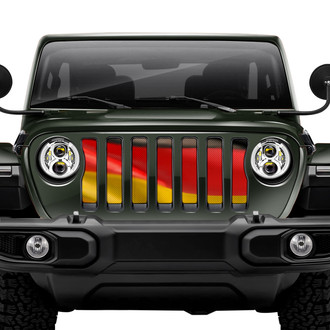 Dirty Acres® - 1-Pc Waving German Flag Style Perforated Main Grille