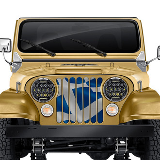 Dirty Acres® - 1-Pc Waving Greek Flag Style Perforated Main Grille