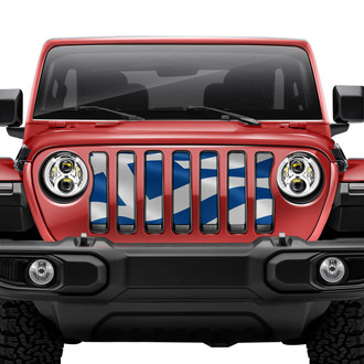 Dirty Acres® - 1-Pc Waving Greek Flag Style Perforated Main Grille