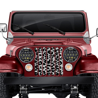 Dirty Acres® - 1-Pc Leopard Print Style White Perforated Main Grille