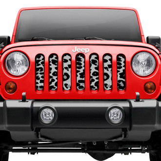Dirty Acres® - 1-Pc Leopard Print Style White Perforated Main Grille
