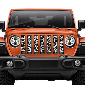 Dirty Acres® - 1-Pc Leopard Print Style White Perforated Main Grille