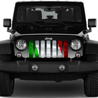 Dirty Acres® - 1-Pc Waving Italian Flag Style Perforated Main Grille