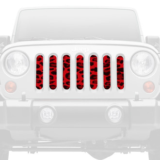 Dirty Acres® - 1-Pc Leopard Print Style Red Perforated Main Grille