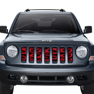 Dirty Acres® - 1-Pc Leopard Print Style Red Perforated Main Grille