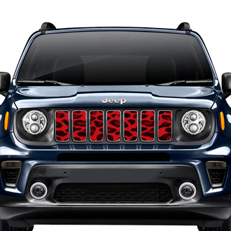 Dirty Acres® - 1-Pc Leopard Print Style Red Perforated Main Grille