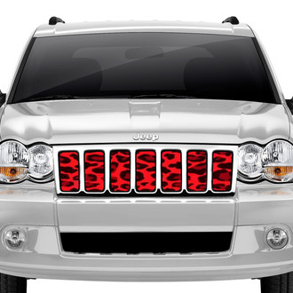 Dirty Acres® - 1-Pc Leopard Print Style Red Perforated Main Grille