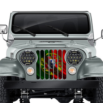 Dirty Acres® - 1-Pc Waving Portugal Flag Style Perforated Main Grille