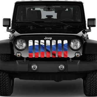 Dirty Acres® - 1-Pc Waving Russian Flag Style Perforated Main Grille