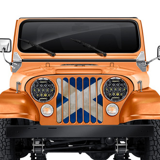 Dirty Acres® - 1-Pc Waving Scotland Flag Style Perforated Main Grille