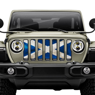 Dirty Acres® - 1-Pc Waving Scotland Flag Style Perforated Main Grille