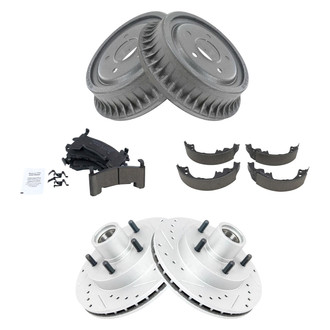 DIY Solutions® - Performance Front and Rear Disc and Drum Brake Kit with Ceramic Pads