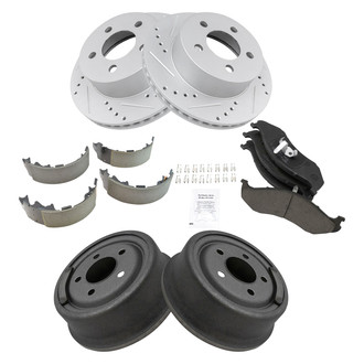 DIY Solutions® - Performance Front and Rear Disc and Drum Brake Kit with Ceramic Pads