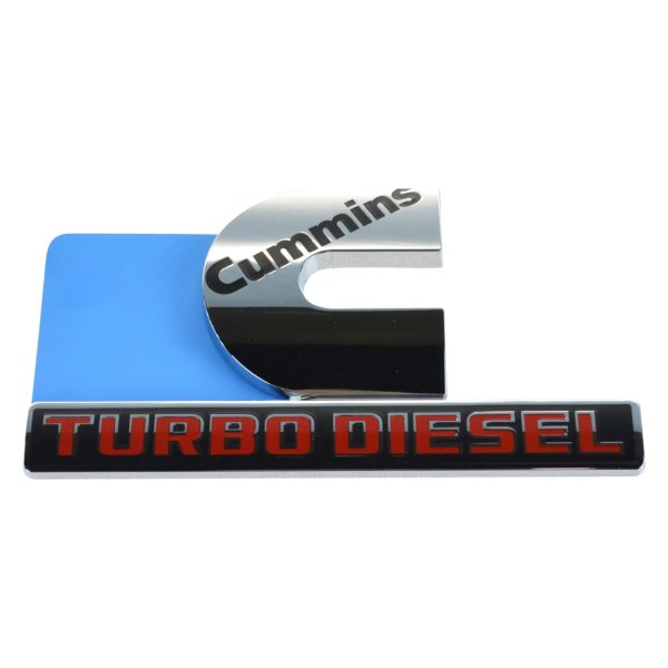 DIY Solutions® - "Cummins Turbo Diesel" Chrome/Black/Red Fender Emblem