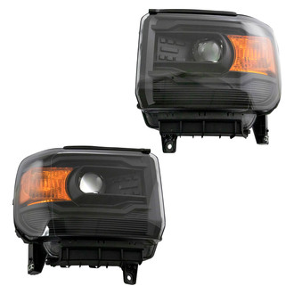 DIY Solutions® - Driver and Passenger Side Black Projector Headlights