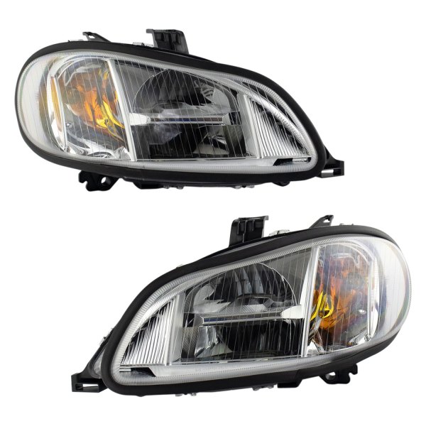 DIY Solutions® - Driver and Passenger Side Black/Chrome LED Headlights