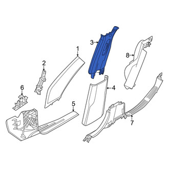 Dodge OE - Left Upper Door Pillar Post Trim Set