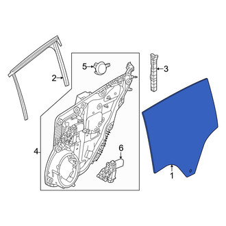 Dodge OE - Front Right Door Glass