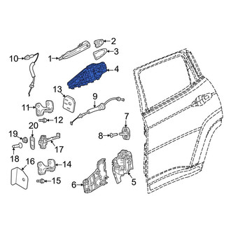 Dodge OE - Rear Left Exterior Door Handle Base