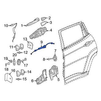 Dodge OE - Rear Inner Door Latch Cable